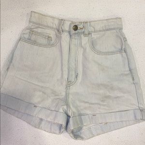 American Apparel High Waisted Jean Shorts